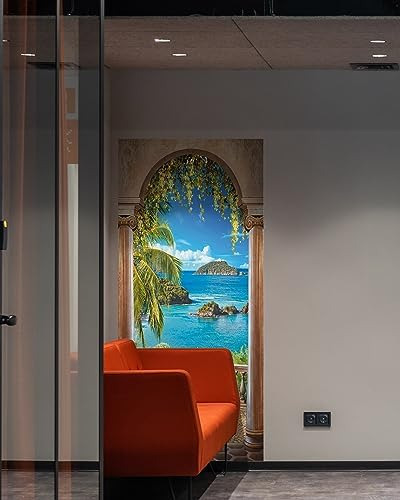 Flfk Pegatinas 3d Para Puerta Con Arco De Balcón Y Paisaje M