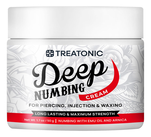 Crema Anestésica Treatonic Deep 50 G/50 Ml Para Piercings Y