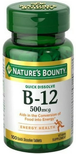Natures Bounty B-12 Sublingual Salud Corazon Pack 2 500mg