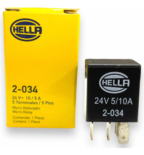 Micro Relevador Hella 24v 10a 5a 2-034 Relay 5pin Industrial