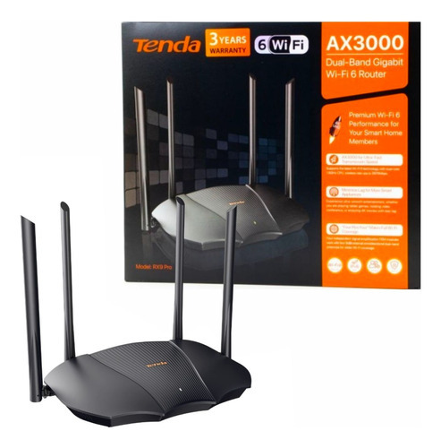 Router Wifi Tenda Tx9 Ax3000 Pro Dual Band Gigabit Color Negro