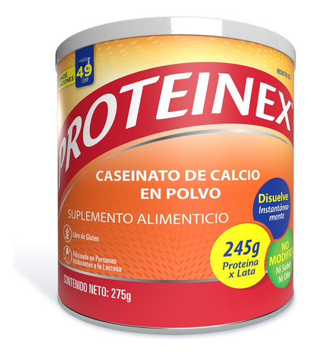 Enterex Proteinex 275g, Caseinato De Calcio. Polvo. Sabor Sin sabor - Nutrivel