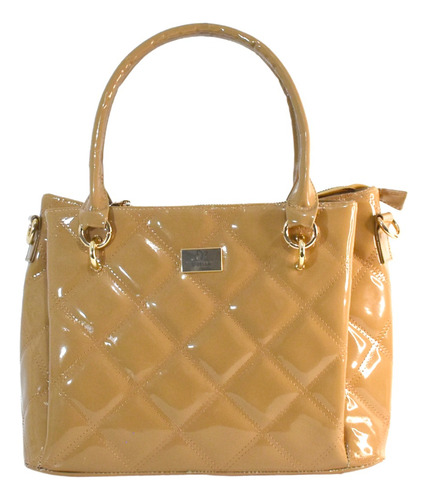 Bolso De Dama Elegante Charol Abollonado Lua De Dibella