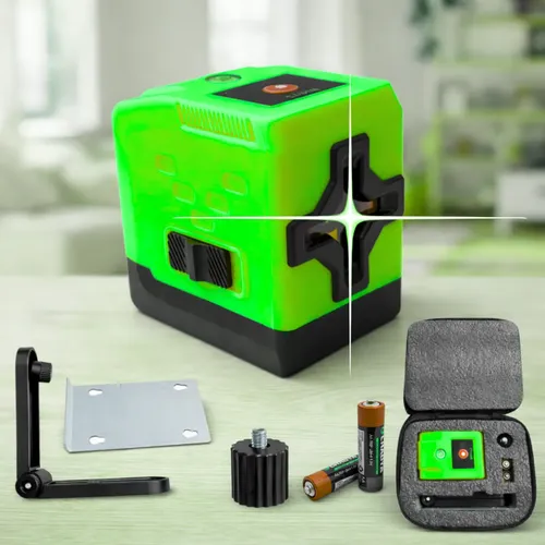 Nivel A Laser 2 Linhas Verde 20m 2 Pilhas Profissional Base
