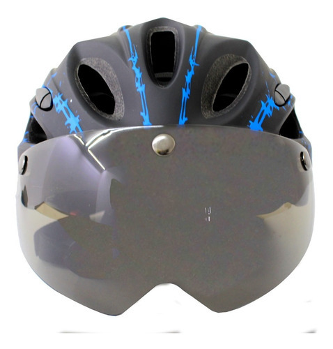 Imagen 4 de 6 de Casco Ciclismo Visor Removible Tuttobike Color Azul Talla Unitalla