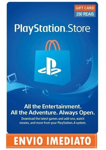 Cartão Playstation Store Brasil 250 Reais Psn Br Brasileira