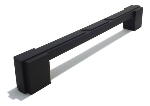 8 Puxador 192mm Rack Criado Mudo Cômoda Gavetas Móveis Preto Fosco Lisa