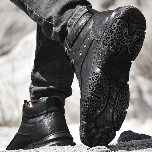 Botas Zapato Casual Hombre Cuero Cómodo Intemperie A2022