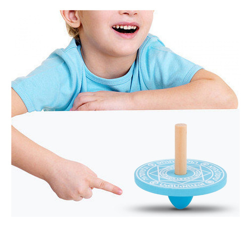 2 La Madera Giratoria Juega La Superficie Lisa Pintada Azul