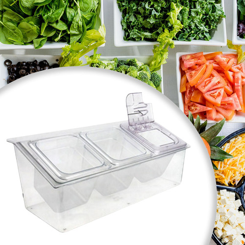 Servidor De Condimentos Resfriados Transparente, Bandeja De