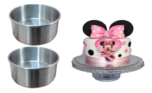 Moldes Altos Pastel Redondo Recto Repostería 16 Cm Set 2 Pzs
