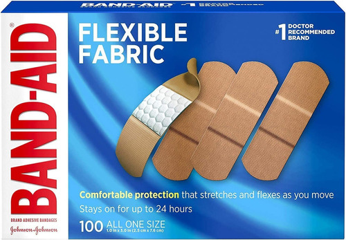 Band-aid Adhesive Bandages, Flexible Fabric, All One Size 1