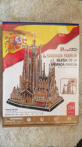 Rompecabezas 3d La Sagrada Familia 194 Piezas Nuevo Sellado