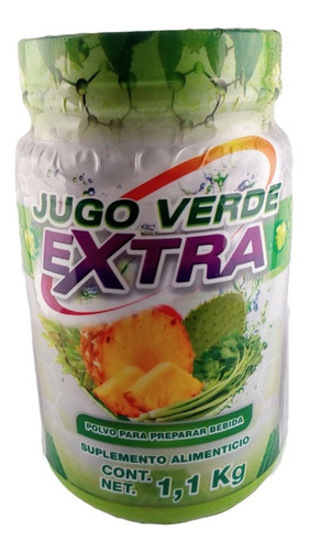 Polvo Jugo Verde Extra Con Piña Nopal Toronja Limon Linaza