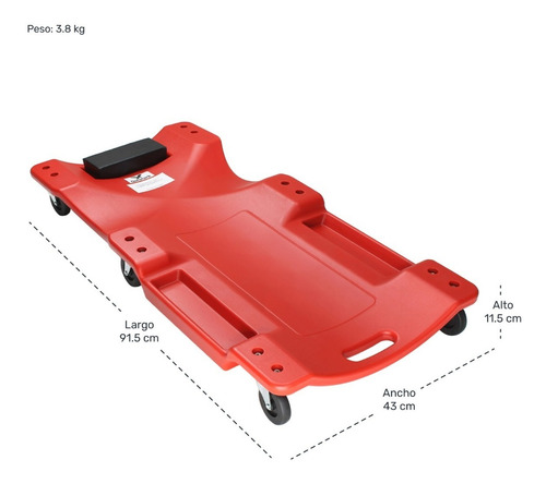 Cama Deslizante 150kg Mecanico 36 Pulgadas Ruedas 360°