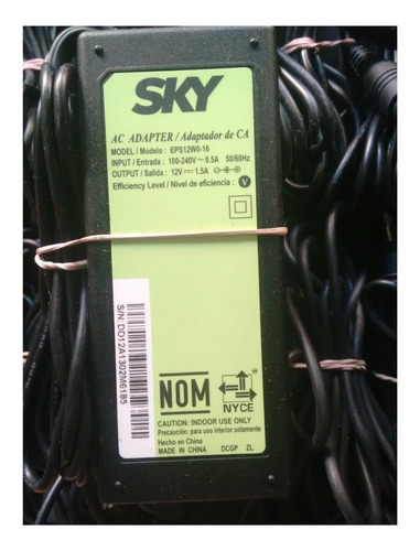 1 Eliminador Para Equipo De Sky A 12v - 1.5a