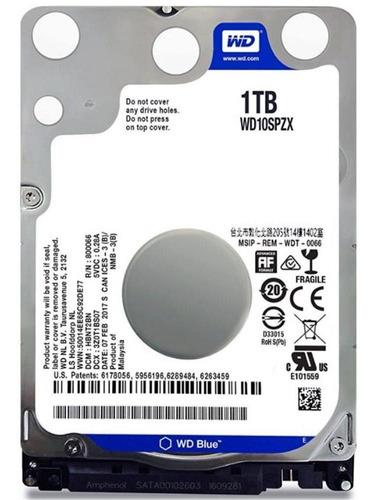 Hd Para Notebook Wd Blue 1 Tb  Wd10spzx (nacional)