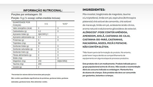 2x Blue Calm Limão Triptofano Inositol 250g - Puravida