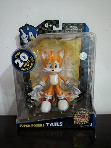 Figura Tails Sonic The Hedgehog Super Posers Jazwares 20 Av.