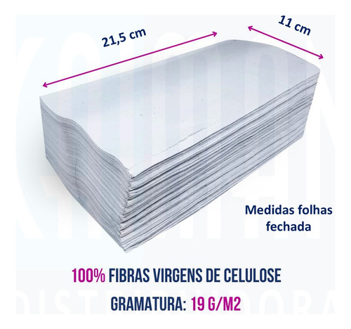 Papel Toalha Mãos Interfolha 100% Celulose Max Pure 2000fls
