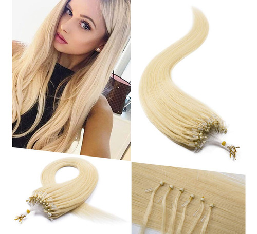 Extensiones Cabello 100% Humano Bleach Blonde #613 24in 50gr