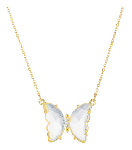 Imagen 2 de 3 de Collar Mariposa Multicolor Acero