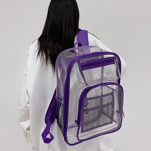 Mochila Transparente Correa Reforzada De Pvc Resistente Al