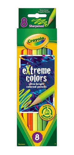 Crayola Lapices Extreme Colors Neon X 8 Unidades