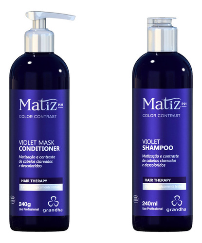 Grandha Condicionador E Shampoo Matizador Cabelo Loiro 240ml