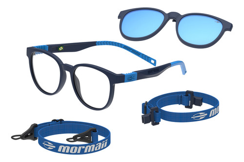 Armação Óculos Infantil Mormaii Swap 2 M6154k3346 Azul Fosco Tamanho 46