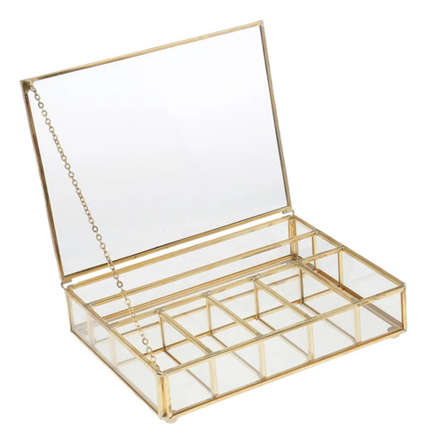 Organizador De Baratijas De Joyería De Vidrio Elegante Con
