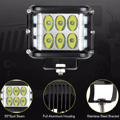 Imagem 2 de 6 de Farol De Milha Led Work Light 36w 12v 24v 4860 Lumens Carro