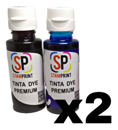 Imagen 1 de 2 de Tinta Dye Para Impresora Hp 100 Ml Los 4 Colores 2 Unidades