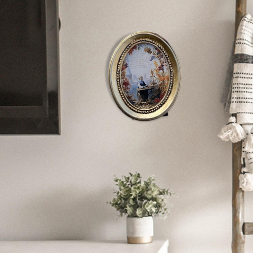 Moldura De Foto Vintage, Decoração Antiga Para Casa, Oval,