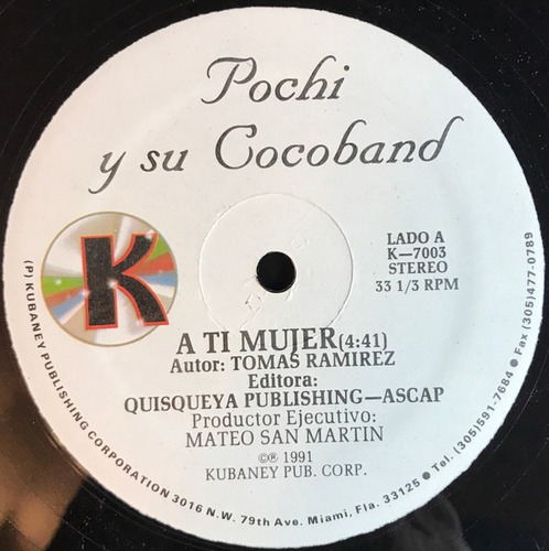 Lp Pochi Y Su Cocoband-a Ti Mujer-la Seca-kubaney 1991 Nuevo