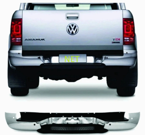 Paragolpe Trasero Amarok Cromado Completo Para Sensores 