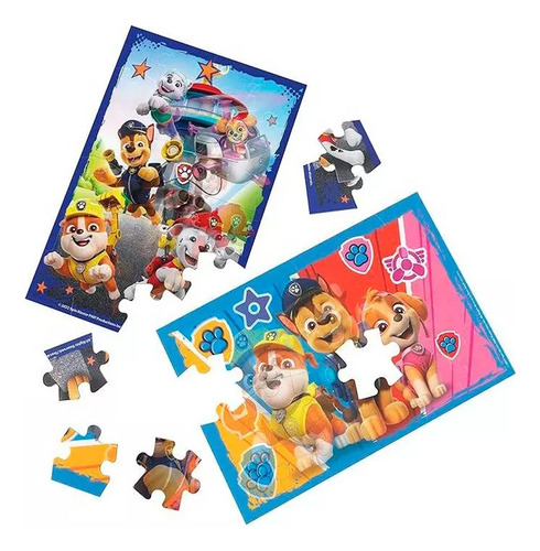 Pack De 2 Rompecabezas 3d Paw Patrol 48 Piezas Lenticular