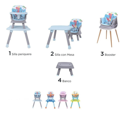 Silla Alta 4 En 1 D'bebe Grow With Me 4 En 1 Gris Claro Gris