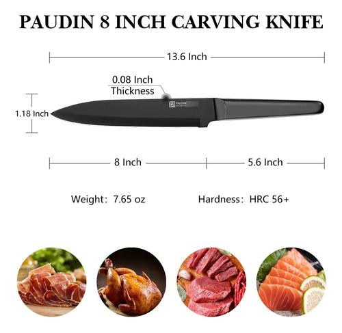 Cuchillo De Trinchar 20 Cm Acero Inoxidable Alto Carbono