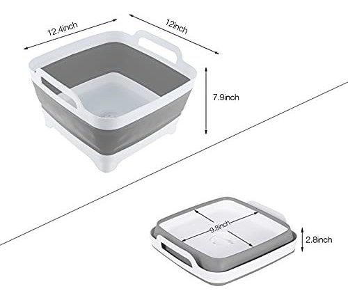 Lavabo Plegable Tapon Drenaje Portatil Ahorra Espacio 9