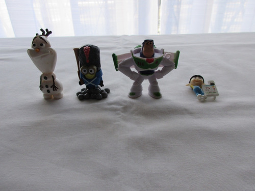 Lote De 4 Muñequitos De Colección: Minios, Frozen, Toy Story (Usado)