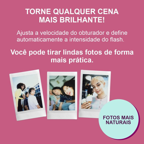 Câmera Instax Mini 12 Fujifilm Rosa Gloss - Fotos Em 10s