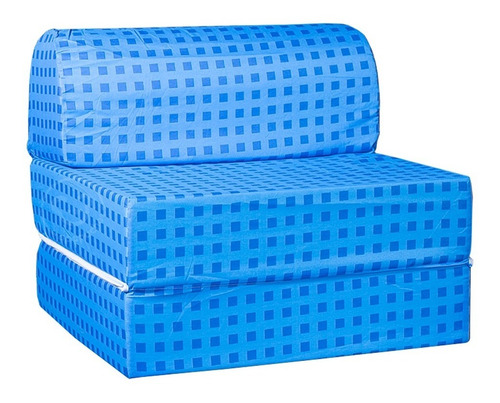 Sillón Sofa Cama Maxiking Celeste Colchón 1 Plaza
