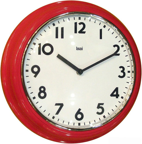 Reloj De Pared De La Escuela Bai, Rojo