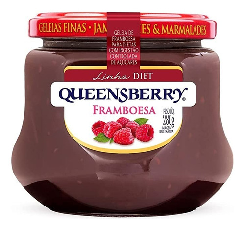 Geléia Diet Queensberry Framboesa em Vidro 280 g