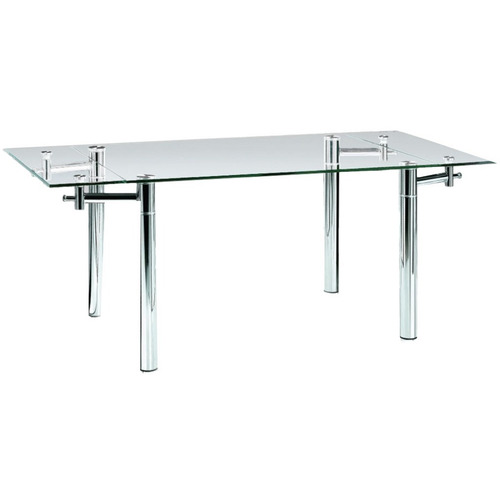 Imagen 1 de 10 de Mesa Vidrio Templado Y Cromo Extensible 1.30 X 0.85 A 1.80