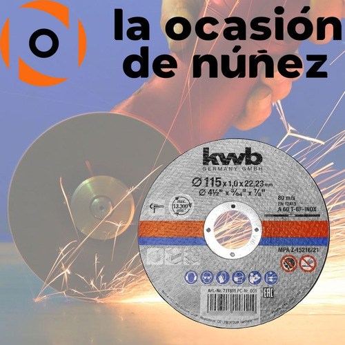 Imagen 3 de 6 de Disco De Corte 115 X 1mm Amoladora 4 1/2 Acero 50 Unidades