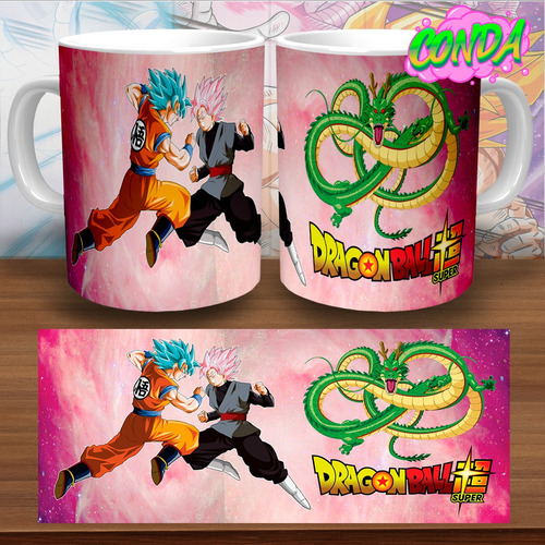Taza Mágica De Goku Vs Goku Black Rose - Cerámica - Conda