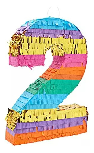Piñata Numero 2 Personalizado Rosa Chicle Helado