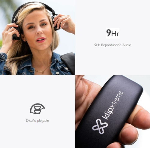 Imagen 3 de 5 de Audifono Diadema Bluetooth Klip Khs-620 Microfono Bateria